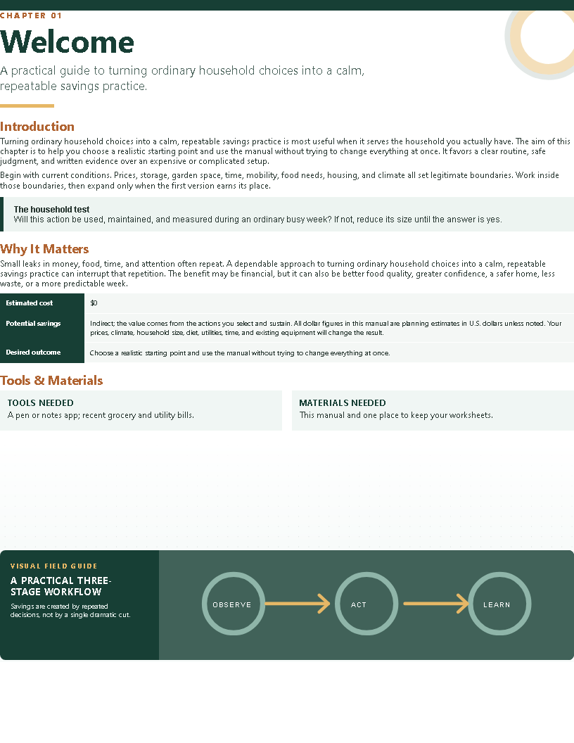 Household baseline page from the manual
