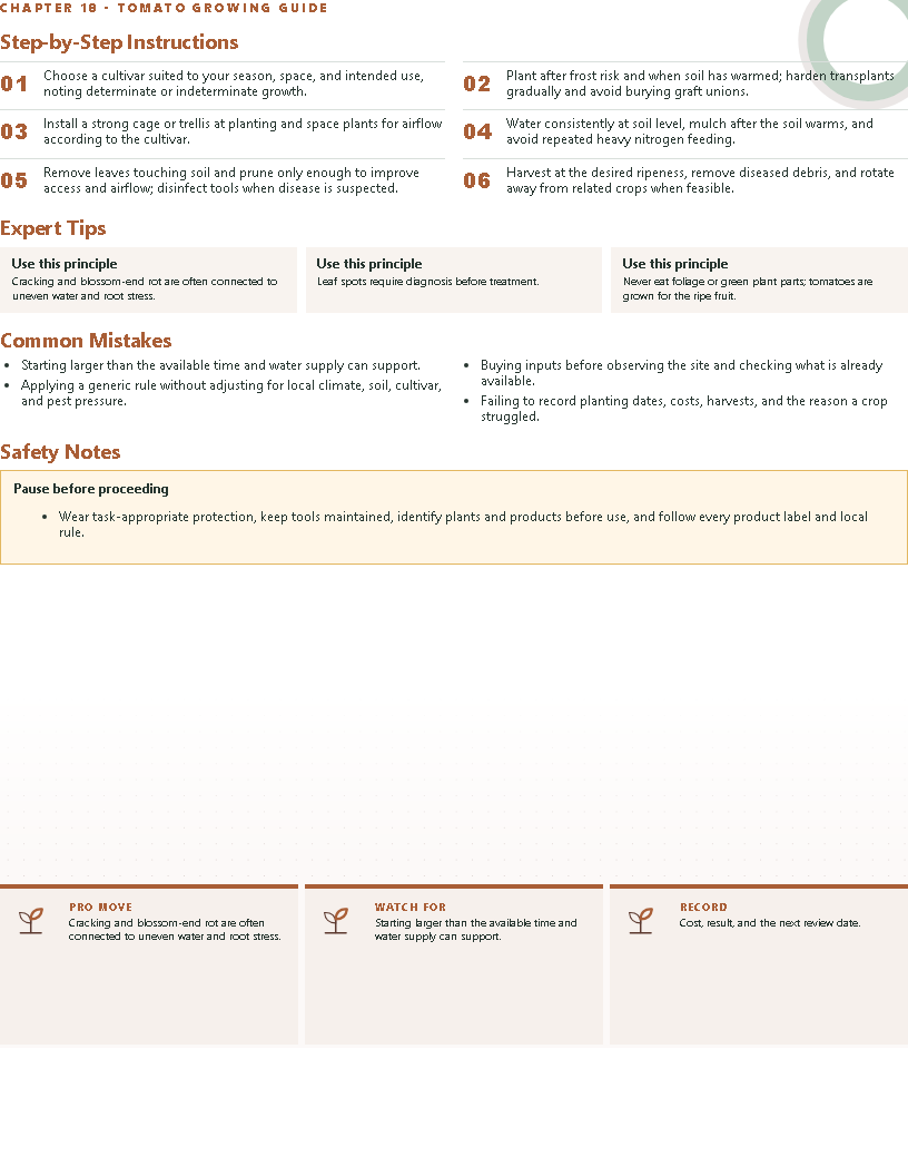 Example tomato growing page